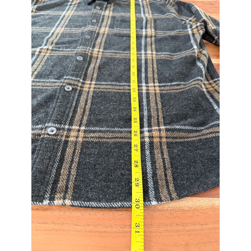 Flag & Anthem MadeFlex Mens XL Charcoal Grey Plaid Stretch Flannel Button Shirt - Picture 5 of 10
